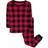 Leveret Cotton Plaid Pajamas - Red/Black