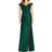 Alfred Sung Off-the-Shoulder Cuff Trumpet Gown - Hunter