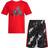 adidas Boy's Graphic Tee & Shorts Set - Better Scarlet (AG6459C)