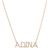 Adina Eden Large Uppercase Block Nameplate Necklace - Gold/Diamonds