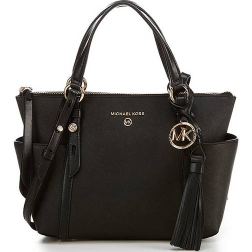 Michael Kors Nomad Small Saffiano Leather Top-Zip Tote Bag - Black ...