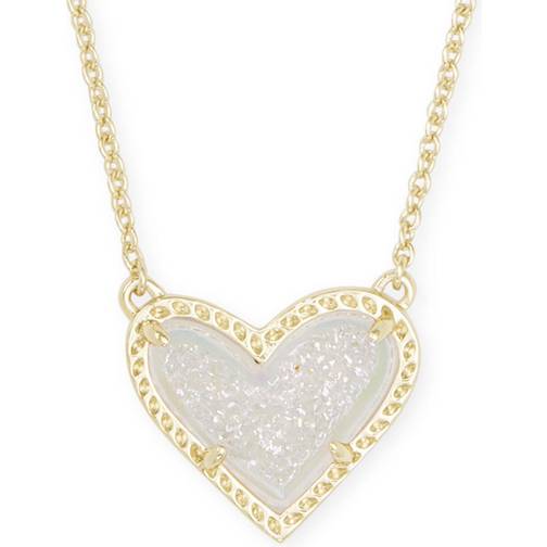 Kendra Scott 14K Plated and Genuine Stone Ari Heart Pendant Necklace
