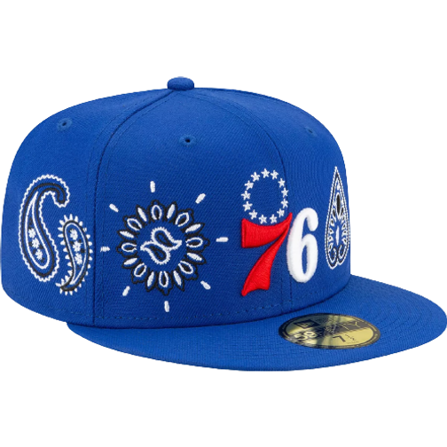 New Era Philadelphia 76ers Paisley 59FIFTY Fitted Hat - Royal • Price