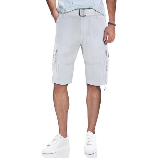 XRay Belted Cargo Shorts W/ Twill Pipping - White • Price