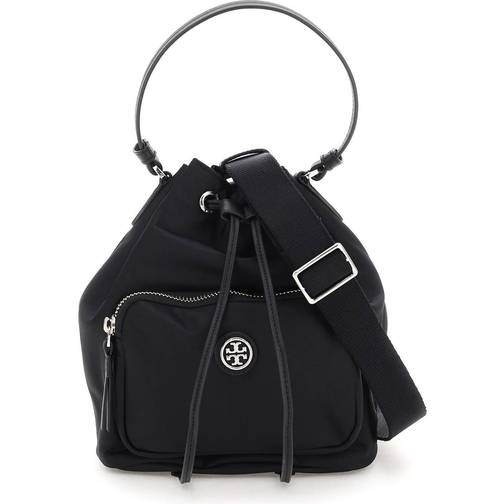 Tory Burch Virginia Recycled Nylon Bucket Bag BLACK - Compare Prices ...