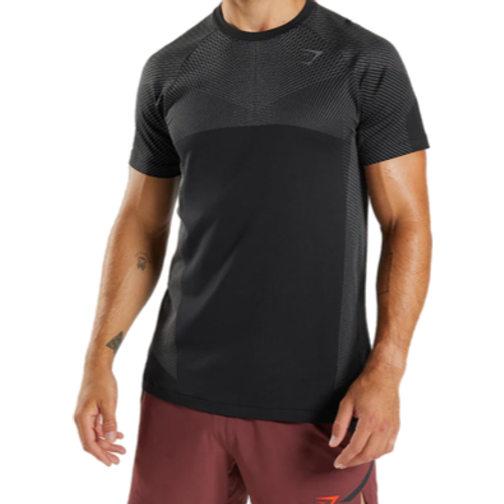 Gymshark Apex Seamless T-shirt - Black/Silhouette Grey • Price