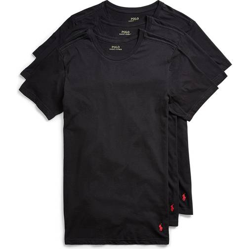 Polo Ralph Lauren Slim Crewneck Undershirt 3-pack - Black • Price