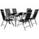 tectake Garden Table and chairs furniture set 6+1