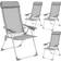 tectake 4 aluminium garden chairs with headrest