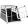 tectake Dog Cage Single with Straight Back Wal