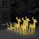 vidaXL Reindeers & Sleigh White Christmas Lamp 21.7" 5