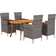 vidaXL 3072018 Patio Dining Set, 1 Table incl. 4 Chairs