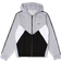 Lacoste Hooded Colorblock Lettered Fleece Zip Sweatshirt - Grey Chine/Black/White