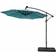 Westin Cantilever Hanging Patio Umbrella with Solar LED & 4-Piece Base Weights 10ft 304.8cm