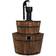 Sunnydaze Wood Barrel Water Fountain with Hand Pump
