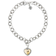 David Yurman Cable Cookie Classic Heart Charm Bracelet - Gold/Silver