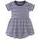 Touched By Nature Girl's Folral Breeze & Stripes Organic Dress 2-pack - Blue