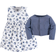 Luvable Friends Dress & Cardigan Set - Blue Floral (10137173)