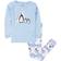 Leveret Kids Penguin Cotton Pajamas - Penguin Light Blue