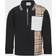 Burberry Long-Sleeve Vintage Check Panel Polo Shirt - Black