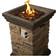 Teamson Outdoor Square Slate Rock Gas Fire Pit 20"