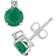 Macy's Accent Stud Earrings - White Gold/Transparent/Green