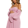 PrettyLittleThing Maternity Corset Detail Bardot Wide Leg Jumpsuit Pink