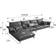 Modern Large Sectional L Shape Couch Black Sofa 128"