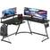 SHW L-Shaped Desk with Monitor Stand