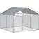 Pawhut Silver Steel 0.001-Acre In-Ground Dog Kennel