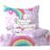 Dream Factory Unicorn Rainbow Reversible Twin Comforter Set 64x86"