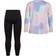adidas Girl's Long Sleeve Gradient Swing T-shirt & Tights Set - Pink/Multicolor