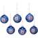 Kurt Adler 80MM Shiny and Matte Glass Blue Ball Christmas Tree Ornament 3.1" 6