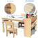 GDLF Kids Art Table & 2 Chairs Wooden Drawing Desk
