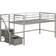 DHP Junior Twin Metal Loft Bed with Storage Steps 41.5x92.5"