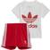 adidas Trefoil Shorts & Tee Set - White/Red (HE4659)
