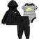 Nike Baby Stripe Bodysuit Hoodie & Joggers Set - Black (56G803-023)