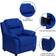 Flash Furniture Charlie Deluxe Padded Contemporary Blue Vinyl Recliner with Storage