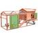 Pawhut 96.5" Chicken Coop Wooden Rabbit Hutch Poultry Cage with Wheels