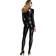 Smiffys Fever Skeleton Costume Black Catsuit with Cap Sleeves