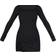 PrettyLittleThing Ribbed Split Hem Square Neck Long Sleeve Bodycon Dress - Black
