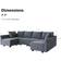 Honbay Convertible Sectional Sofa 112.2" 6 Seater