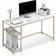 Ivinta Modern Computer with Shelves White 23.6x44.9"