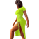Gokatosau Women's Sexy Bodycon Midi Dress - Fluo Green