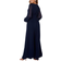 Goddiva Long Sleeve Chiffon Dress - Navy