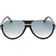 Tom Ford Half-Rim Aviator Sunglasses, Matte Black/Shiny Dark Ruthenium/Gradient