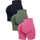 OQQ Women's Butt Lifting Yoga Shorts - Black/Armygreen/Plumred