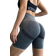 OQQ Women's Butt Lifting Yoga Shorts - Black/Avocadogreen/Grey