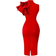 Xxtaxn Women's Cocktail Bodycon Ruffle Sleeveless Formal Midi Pencil Dress - Red