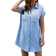 Zilcremo Women's Denim Shirt Dress - Blue
